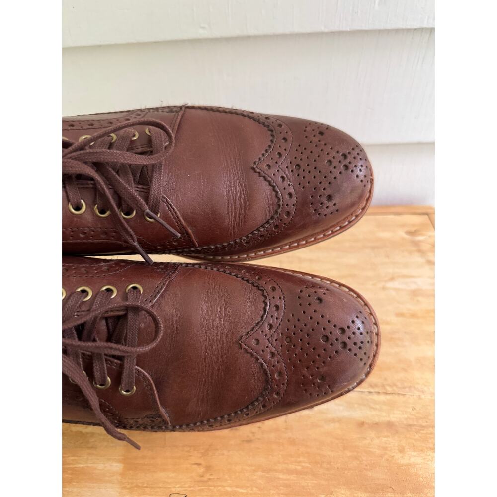 Cole Haan Mens 7M Grand Os Mens Brown Cooper Square Wingtip Loafer SHoe Chestnut - Picture 4 of 9